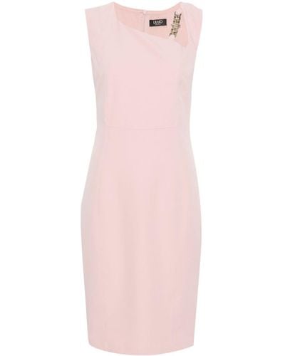 Liu Jo Chain-detail Crepe Midi Dress - Pink