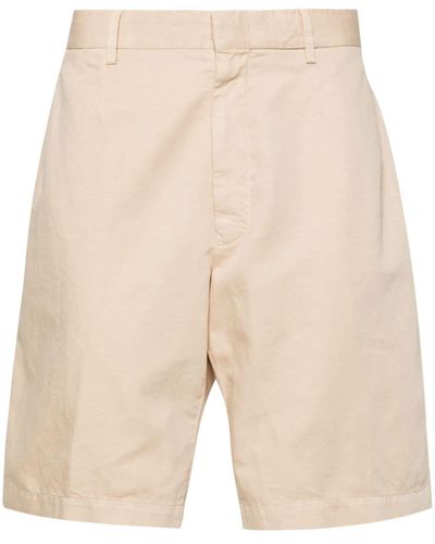 Zegna Wide-leg Cotton Chino Shorts - Natural
