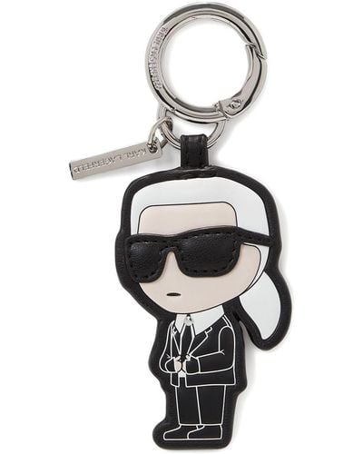 Karl Lagerfeld Ikonik Logo-pendant Keychain - White