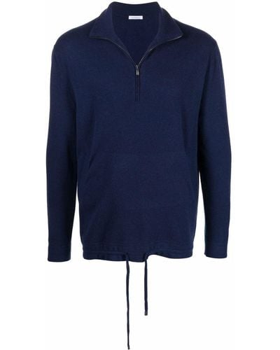 Malo Zip-placket Pullover - Blue