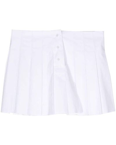 we11done Jupe en coton à design plissé - Blanc