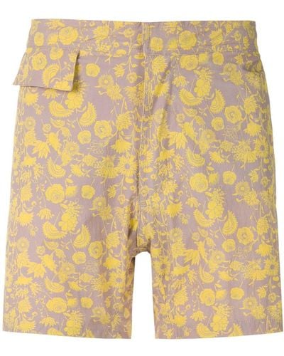 Amir Slama Floral Tactel Swim Shorts - Yellow