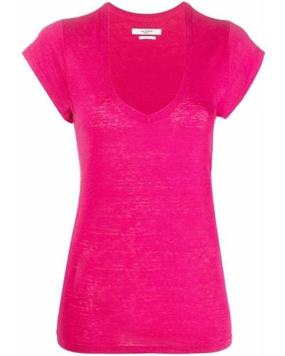 Isabel Marant T-shirt Met V-hals - Roze