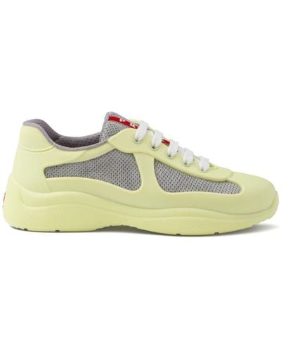 Prada America's Cup Soft Rubber And Bike Fabric Sneakers - Yellow