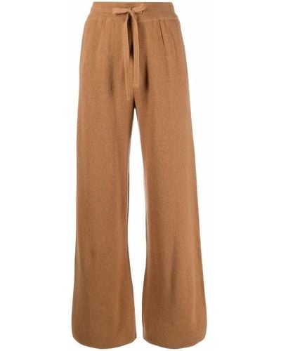 Nanushka Ribbed-knit Wide-leg Trousers - Brown