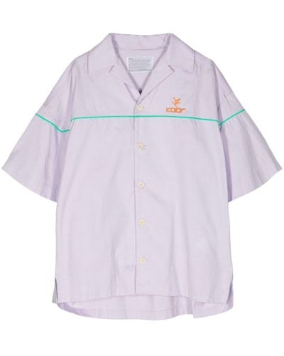Kolor Logo-embroidered cotton shirt - Lila