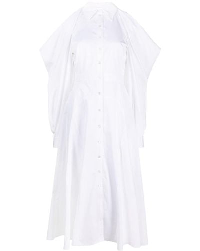 Alexander McQueen Schulterfreies Kleid - Weiß