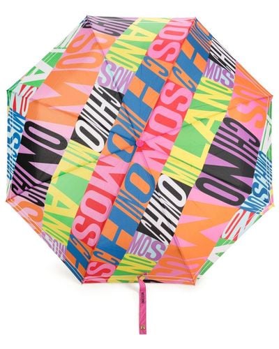 Moschino Logo-print Folded Umbrella - Pink