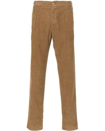 Kiton Corduroy Slim-cut Pants - Natural