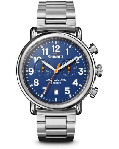 Shinola The Runwell 2 Eye Chronograph 41mm Horloge - Blauw