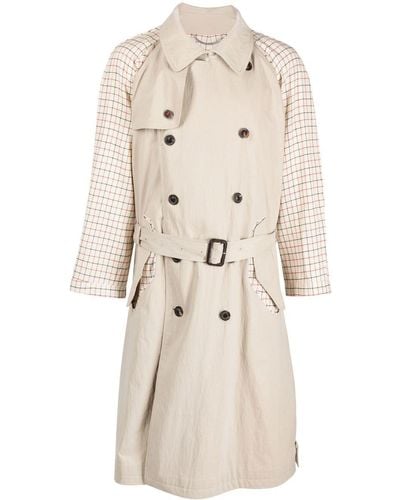 Maison Margiela Spliced Belted Trench Coat - Natural