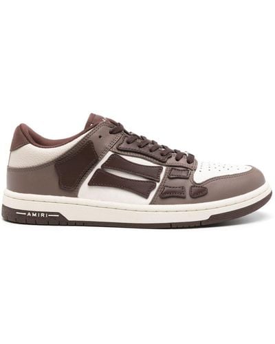 Amiri Skel Top Panelled Sneakers - Men's - Fabric/calf Leather/rubber - Brown
