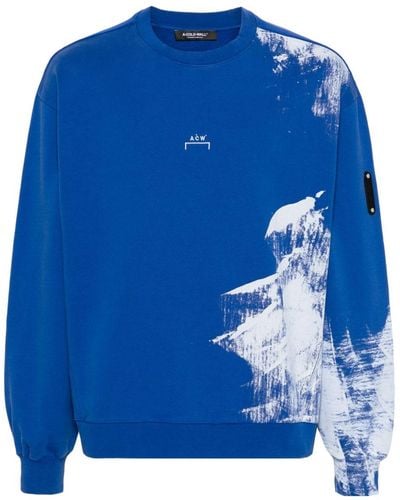 A_COLD_WALL* Sweatshirt mit Pinselstrich-Print - Blau
