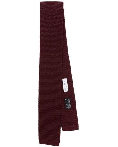 Boglioli Square-tip Knitted Tie - Purple