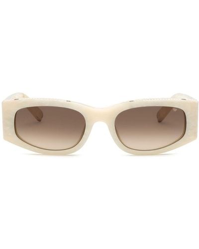 Philipp Plein Round-frame Crystal-embellished Sunglasses - Natural