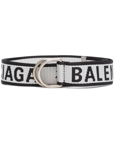 Balenciaga D-ring Logo-jacquard Belt - Gray