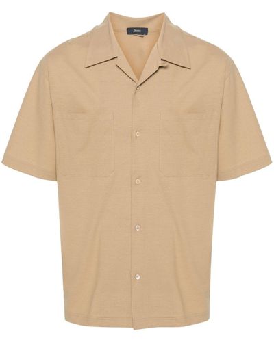 Herno Short-sleeve Cotton Shirt - Natural