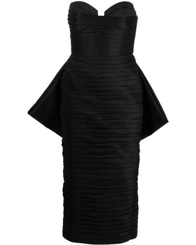 Rachel Gilbert Abito Marji midi senza spalline - Nero