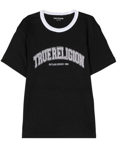 True Religion T-Shirt mit Logo-Print - Schwarz