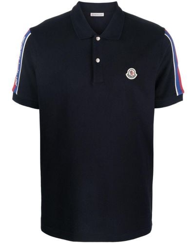 Moncler Logo-stripe Polo Shirt - Black