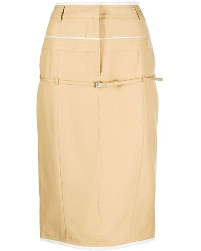 Jacquemus La Jupe Caraco Pencil Skirt - Natural