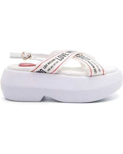 Love Moschino Sling Back Platform Sandals - White