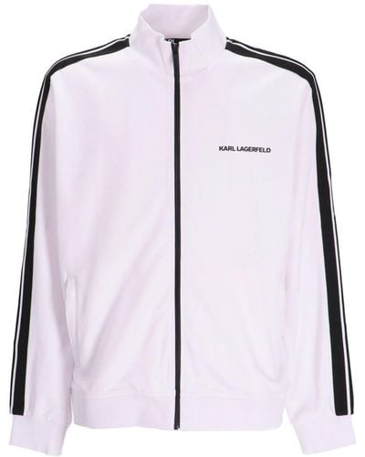 Karl Lagerfeld Logo-print Zip-up Jacket - White
