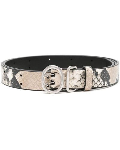 Jil Sander Snakeskin-effect Leather Belt - Black