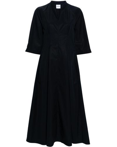 Aspesi Flared Poplin Midi Shirt Dress - Black