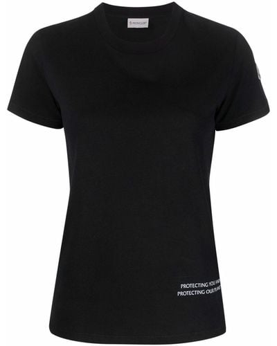 Moncler スローガン Tシャツ - ブラック