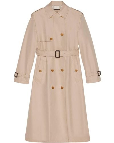 Gucci Graphic-print Trench Coat - Natural