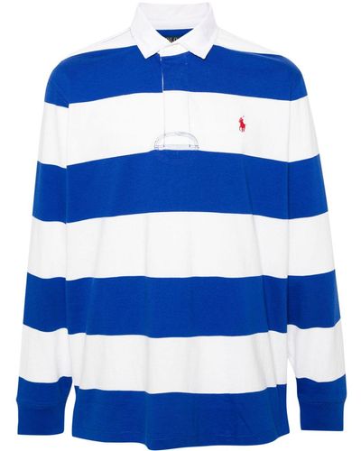 Polo Ralph Lauren ロゴ ストライプ ポロシャツ - ブルー