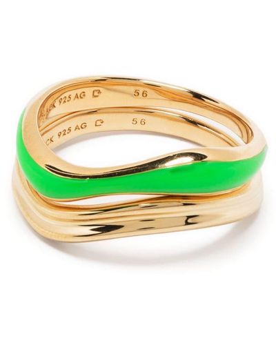 Maria Black Vergoldeter Soma Neon Ring - Grün