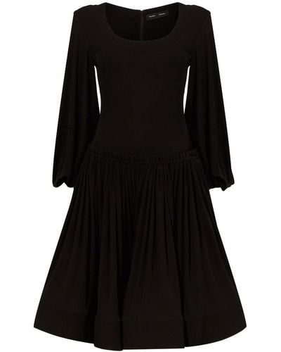 Proenza Schouler Scoop Neck Flared Dress - Black
