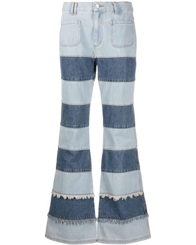 ANDERSSON BELL Mahina Patchwork-stripe Jeans - Blue