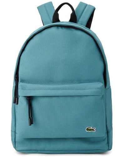 Lacoste Logo-appliqué Canvas Backpack - Blue