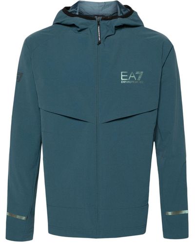 EA7 フーデッド ライトジャケット - ブルー