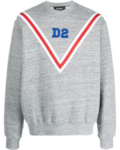 DSquared² Sweat en coton à logo brodé - Gris