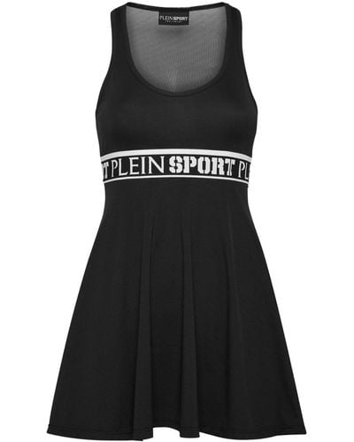 Philipp Plein Logo-band Sleeveless Mini Dress - Black