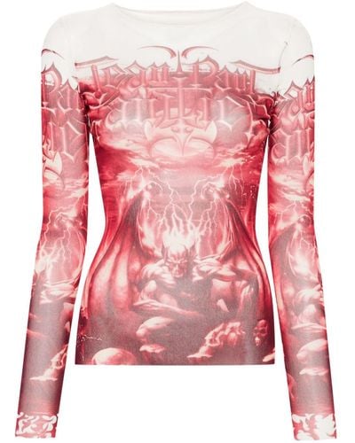 Jean Paul Gaultier The Red Diablo Longsleeved T-shirt - Pink