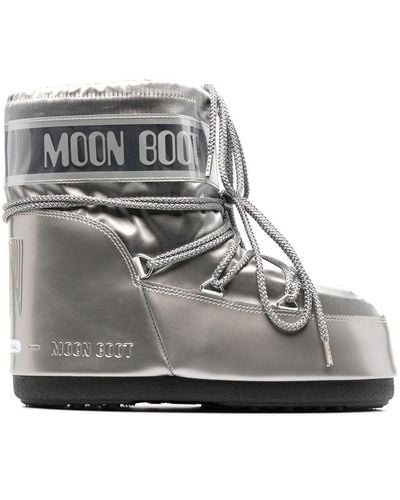 Moon Boot Botas de nieve Icon Low metalizadas - Gris