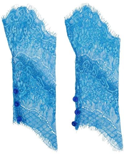 Parlor Lace Fingerless Gloves - Blue