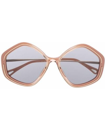 Chloé Kheene Oversize Frame Sunglasses - Brown
