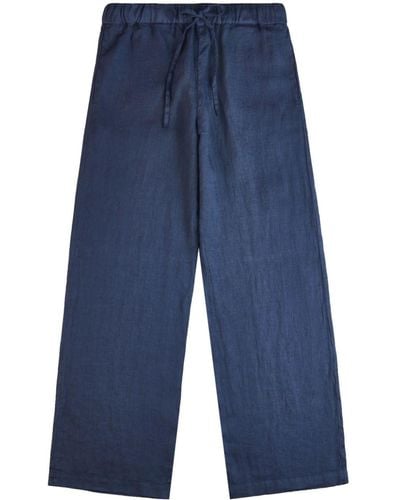 Fay Wide-leg Linen Pants - Blue