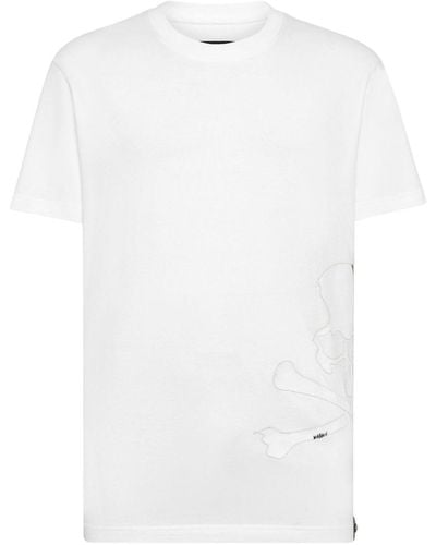 Philipp Plein Skull&bones-print Cotton T-shirt - White