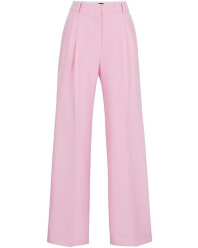 HUGO Tailored Straight-leg Trousers - Pink