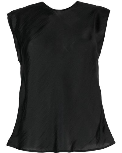 Forte Forte Round-neck Silk-blend Tank Top - Black