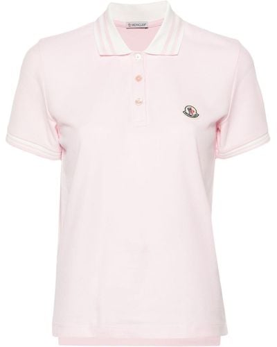 Moncler Poloshirt mit Logo-Patch - Pink
