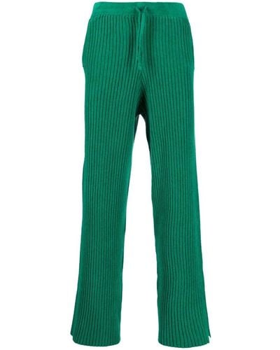 Bonsai Ribbed-knit Straight-leg Pants - Green
