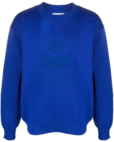 Isabel Marant Sweater Met Logo-jacquard - Blauw